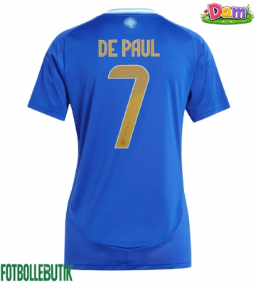 Argentina Rodrigo De Paul #7 Bortatröja Kvinnor Copa America 2024 Kortärmad